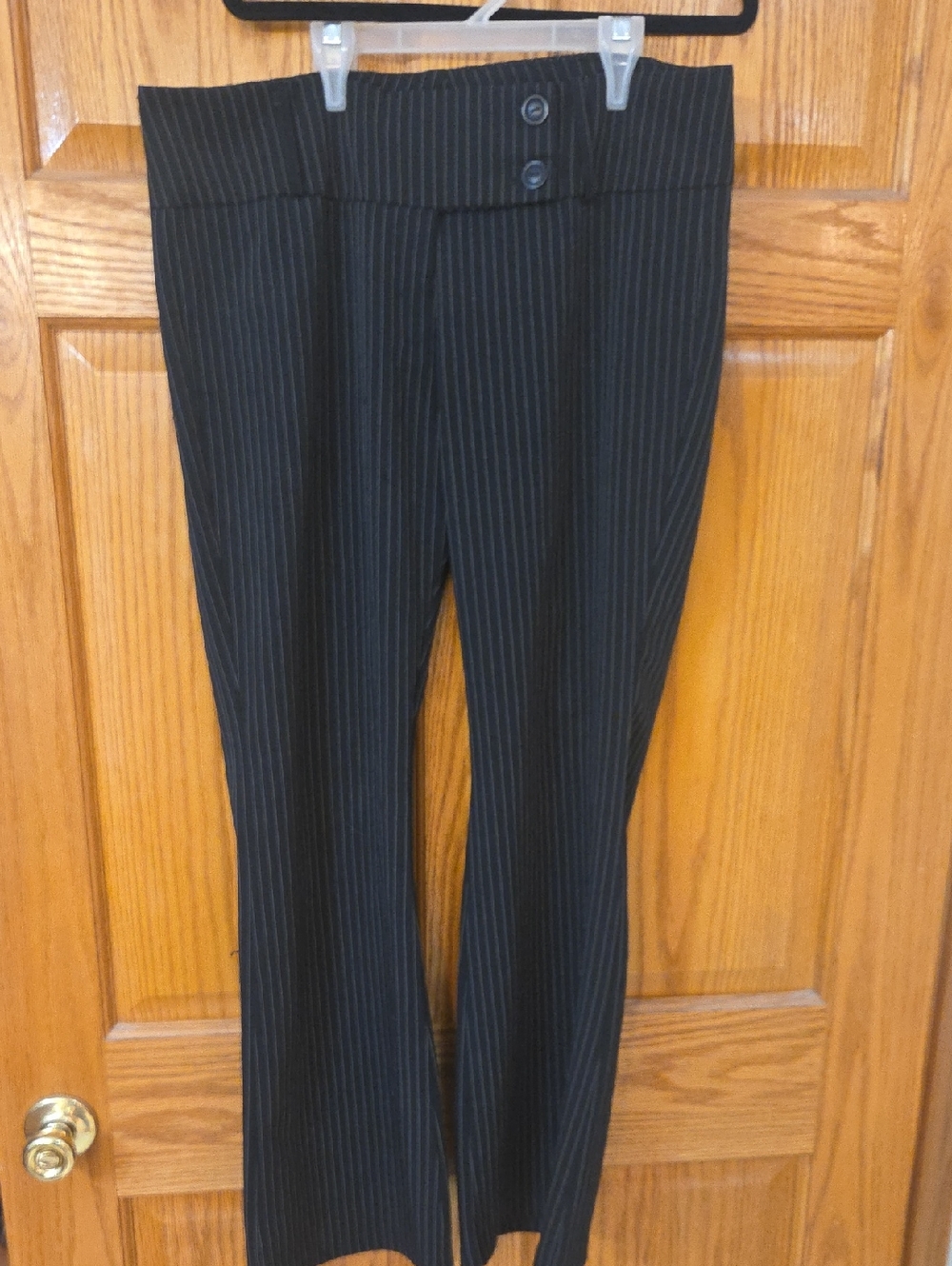 Black Pinstripe Women's Dress Pants
